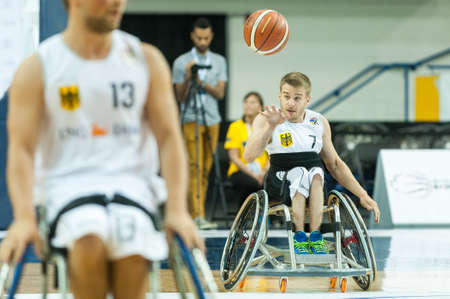 June 10, 2017 - Toronto, Ontario, Canada â Christopher Huber on the field during the basketball game - Germany vs Great Britain during 2017 Menâs U23 World Wheelchair Basketball Championship which takes place at Ryerson's Mattamy Athletic Centre, Toroのeditorial素材