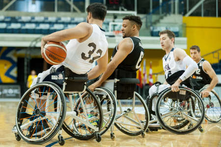 June 09, 2017 - Toronto, Ontario, Canada â Players on the field during the basketball game - Germany vs USA during 2017 Menâs U23 World Wheelchair Basketball Championship which takes place at Ryerson's Mattamy Athletic Centre, Toronto, ON, on June 08 のeditorial素材