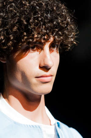 October 3, 2017. Toronto, Canada â  fashion models represents different designers clothes from Ceneca - Red collection for men and women during runway presentation at Toronto Womenâs Fashion Week on October 3, 2017 in Toronto, Canadaのeditorial素材