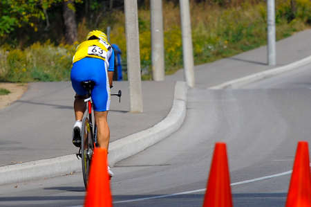 September 26, 2017. Toronto, Canada - Ukrainian cyclist Pavlo Mamontov,  during Toronto Invictus Cycling Men's Road Cycling IRB2 Time Trial - Final at High Park in Toronto, ON, Canada.のeditorial素材