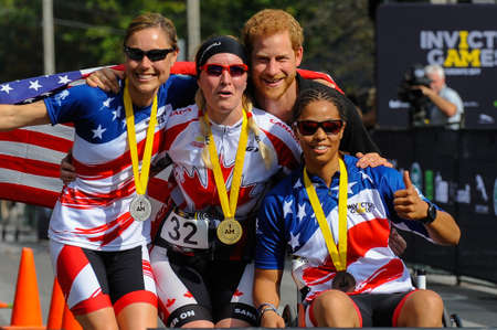 September 26, 2017, Toronto, Canada - His Royal Highness Prince Harry meeting with competitors dudu dのeditorial素材
