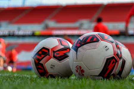 September 1, 2017. Toronto, Canada - Football balls during open training session conference in...