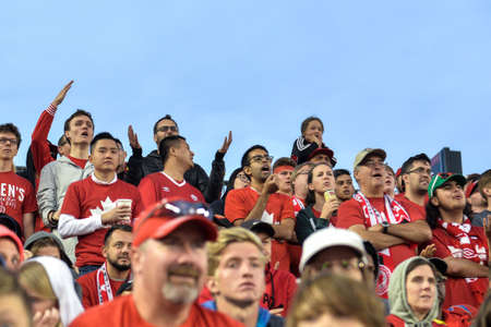 September 2, 2017. Toronto, Canada â Players during the Canada-Jamaica Menâs International Friendly match at BMO Field in Toronto Canadaのeditorial素材