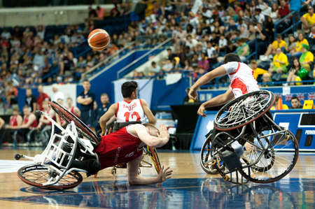 June 16, 2017 - Toronto, Ontario, Canada â Players on the field during the basketball game - Great Britain vs Turkey final game at 2017 Menâs U23 World Wheelchair Basketball Championship which takes place at Ryerson's Mattamy Athletic Centre, Toronto,のeditorial素材