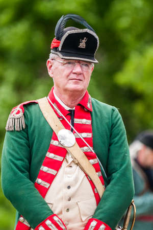 TORONTO â JUNE 17, 2017: Soldiers at the battle of Black Creek revolutionary war re-enactment in Black Creek Pioneer village in June 17, 2017 in Toronto, Canadaのeditorial素材