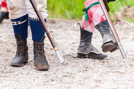 TORONTO â€“ JUNE 17, 2017: Soldiers at the battle of Black Creek revolutionary war re-enactment...