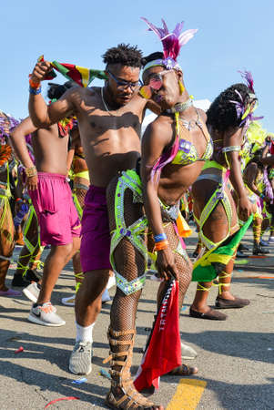TORONTO, ON, Canada - AUGUST 04: Masqueraders take part in the Toronto Caribbean Carnival Grand Parade at Exhibition Placeのeditorial素材