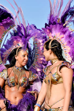 TORONTO, ON, Canada - AUGUST 04: Masqueraders take part in the Toronto Caribbean Carnival Grand Parade at Exhibition Placeのeditorial素材