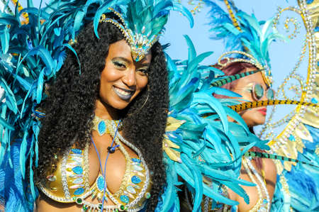 TORONTO, ON, Canada - AUGUST 04: Masqueraders take part in the Toronto Caribbean Carnival Grand Parade at Exhibition Placeのeditorial素材