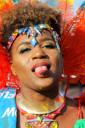 TORONTO, ON, Canada - AUGUST 04: Masqueraders take part in the Toronto Caribbean Carnival Grand Parade at Exhibition Placeのeditorial素材