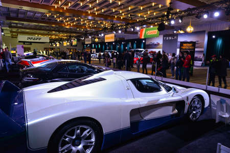 Toronto, ON,  Canada - February 15, 2019:Visitors view cars presented at the exhibition during the Canadian International Auto Show 2019 at Metro Toronto Convention Center in Toronto, Canada.のeditorial素材