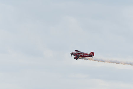 Brent Handy in a Pitts Special in an air at the 70th annual Canadian International Air Show (CIAS) over Lake Ontario in Toronto, ON, Canada on September 1, 2019のeditorial素材