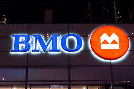 Toronto, ON, Canada â€“ December  22, 2021: The logo and brand sign of Bank of Montreal BMO...