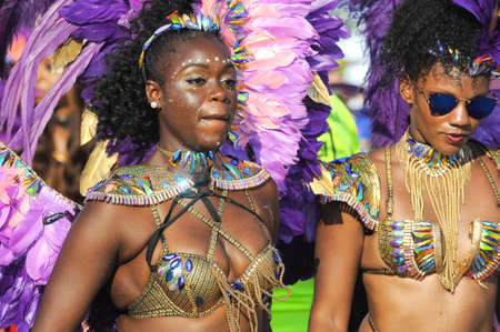 TORONTO, ON, Canada - AUGUST 04: Masqueraders take part in the Toronto Caribbean Carnival Grand...