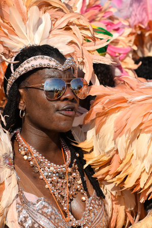 TORONTO, ON, Canada - AUGUST 04: Masqueraders take part in the Toronto Caribbean Carnival Grand Parade at Exhibition Placeのeditorial素材