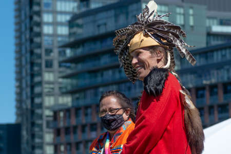 Toronto, ON, Canada - June 18, 2022: Dancer during the National Aboriginal Day and Indigenous Arts...