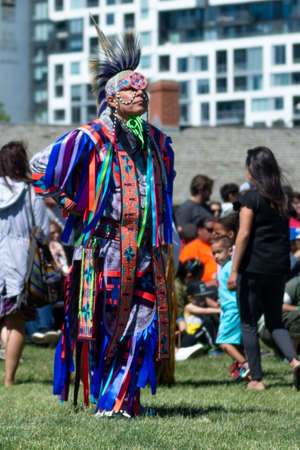 Toronto, ON, Canada - June 18, 2022: Dancer during the National Aboriginal Day and Indigenous Arts...