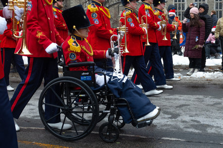 Toronto, ON, Canada â November 20, 2022: People take part in the 118th Toronto Santa Claus Parade in Toronto, Canada on November 20, 2022のeditorial素材