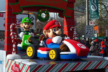 Toronto, ON, Canada â November 20, 2022: People take part in the 118th Toronto Santa Claus Parade in Toronto, Canada on November 20, 2022のeditorial素材