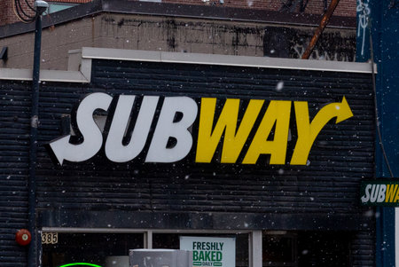Toronto, ON, Canada â€“ December 19, 2022: Subway is an American multinational fast-food...
