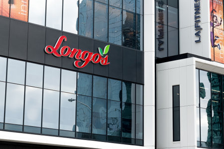 Toronto, ON, Canada - August 04, 2023: View at the Longos store sign in Toronto