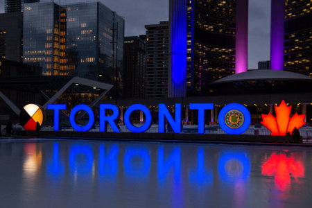Toronto, ON, Canada â€“ December 19, 2022: Toronro sign at Nathan Phillips Square in Downtown...