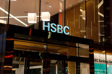 Toronto, ON, Canada â€“ December 17, 2022: The logo and brand sign of HSBC bank. HSBC Holdings...