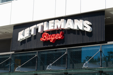 Toronto, ON, Canada - November 17, 2023: View at Kettlemans bagel store sign