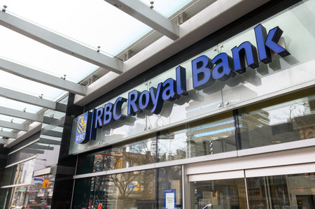 Toronto, ON, Canada â€“ August 23, 2023: The logo and brand sign of the Royal Bank of Canada
