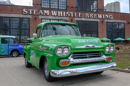 Toronto, ON, Canada â August 3, 2024:  View at the Steam whistle beer brewery company sign.のeditorial素材