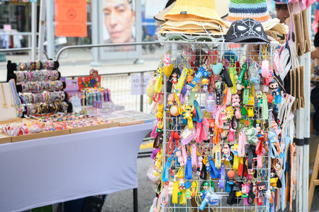 Toronto, ON, Canada - August 17, 2024: Chinatown festival food vendors present they product on...