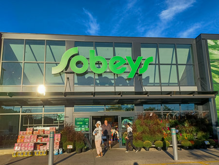 Toronto, ON, Canada â€“ March 30, 2025: The logo and brand sign on Canadian retail business...
