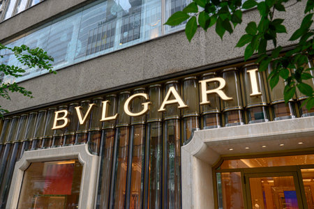 Toronto, ON, Canada â€“ April 22, 2024:View at sign of a Bulgari store in Toronto