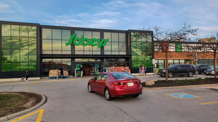 Toronto, ON, Canada â€“ March 30, 2025: The logo and brand sign on Canadian retail business...