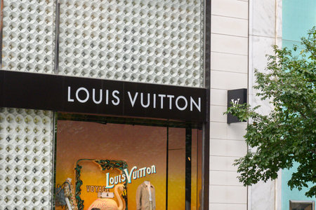 Toronto, ON, Canada - August 4, 2024: View at the Louis Vuitton store sign in Toronto.のeditorial素材