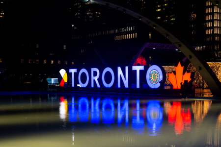 Toronto, ON, Canada â€“ December 19, 2022: Toronro sign at Nathan Phillips Square in Downtown...