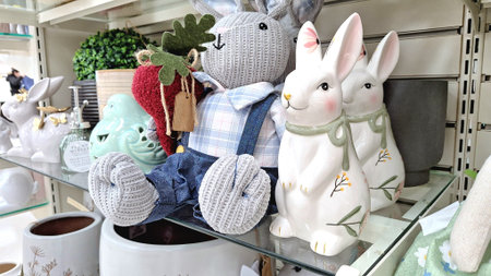 Niagara Falls, ON, Canada - February 15, 2026: The image shows Easter decorations displayed on a...