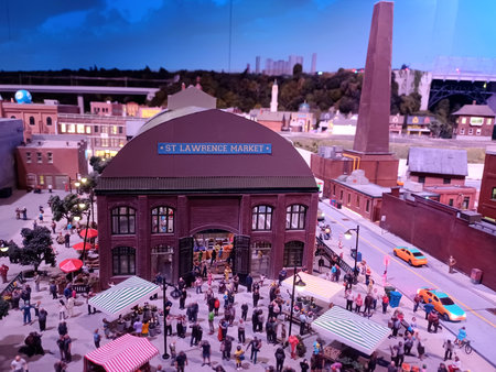 Toronto, ON, Canada - March 6, 2026: This miniature model shows St Lawrence Market. It represents one of Canada's cities and landscapes.のeditorial素材