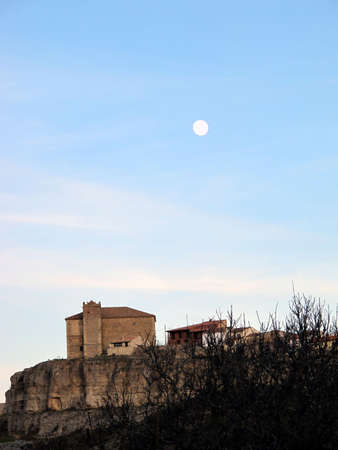 church under the moonの写真素材