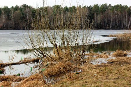 The ice is melting on the lake. Ice, Lots of small ice in the water. Spring is coming. The Awakening...