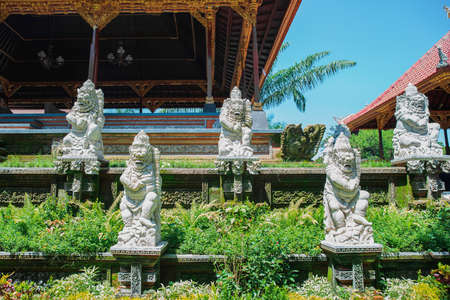 View of a traditional Bali temple. Ubud, Bali Island, Indonesia