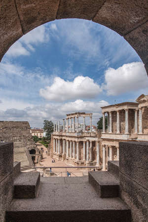 Mrida, ancient Roman theater in the cityの写真素材
