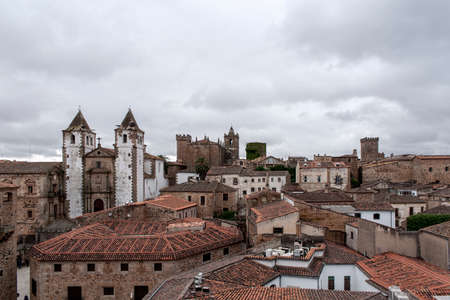 views of the medieval city of Cceres located in the region of Extremadura, Spainの写真素材
