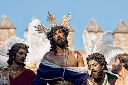 Jesus stripped of his garments, Easter in Sevilleの写真素材