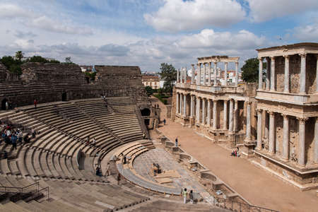 Beautiful Roman theater in the city of Mrida, Extremaduraの写真素材