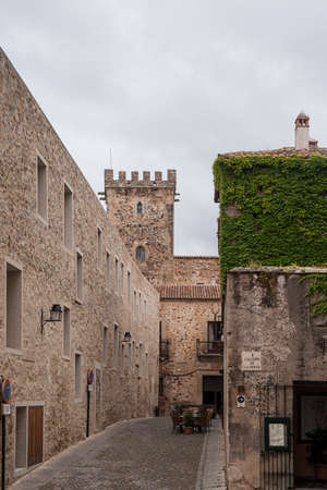 Walk through the streets of the Medieval city of Cceres, Extremaduraの写真素材