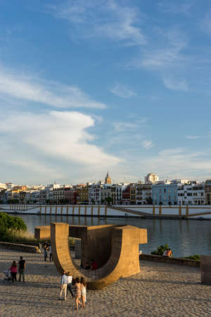 Triana view from the old dock salt, Sevillaのeditorial素材