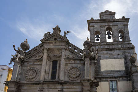 Walking through the streets of the historic city of Evora in Portugal