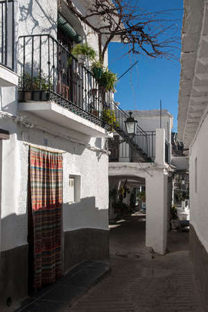 streets of the town of Capileira in the Alpujarras of Granada, Spainの写真素材