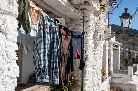 streets of the town of Capileira in the Alpujarras of Granada, Spainの写真素材